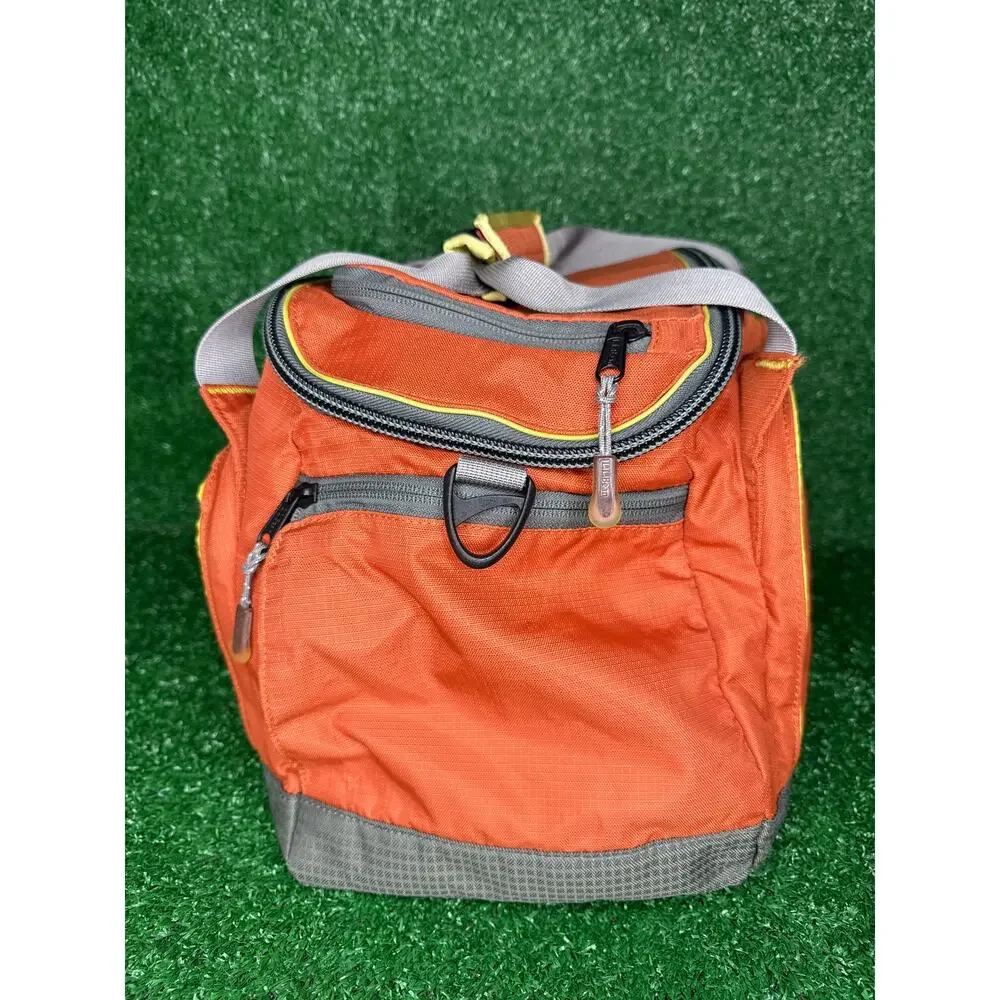 LL Bean Orange Fishing Bag And Cooler On top Duffle Bag Weekender